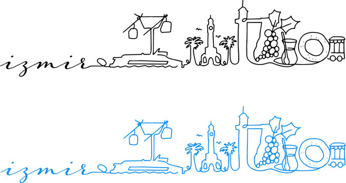 izmir city silhouette logo graphic