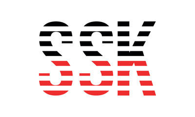 SSK three initial letter iconic line negative space minimal logo design vector template. monogram, abstract, wordmark, business, typography, minimalist, brand, company, flat, modern, unique, simple