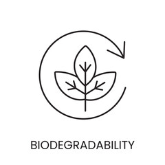Biodegradable icon line vector with editable stroke for packaging.