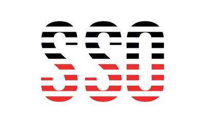 SSO three initial letter iconic line negative space minimal logo design vector template. monogram, abstract, wordmark, business, typography, minimalist, brand, company, flat, modern, unique, simple