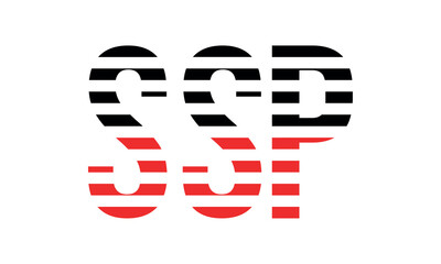 SSP three initial letter iconic line negative space minimal logo design vector template. monogram, abstract, wordmark, business, typography, minimalist, brand, company, flat, modern, unique, simple