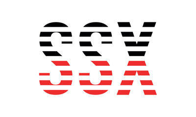 SSX three initial letter iconic line negative space minimal logo design vector template. monogram, abstract, wordmark, business, typography, minimalist, brand, company, flat, modern, unique, simple