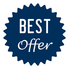 Best Offer blue round sticker,sign,label,stamp,icon isolated on white background. Stock vector.