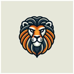 abstract colorful lion head vector