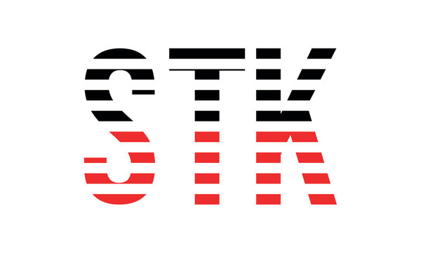 STK three initial letter iconic line negative space minimal logo design vector template. monogram, abstract, wordmark, business, typography, minimalist, brand, company, flat, modern, unique, simple