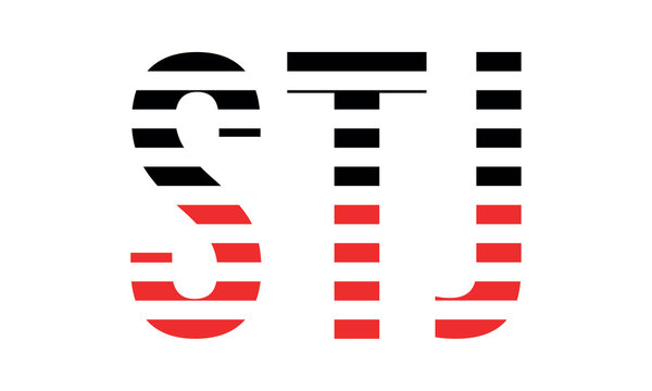 STJ three initial letter iconic line negative space minimal logo design vector template. monogram, abstract, wordmark, business, typography, minimalist, brand, company, flat, modern, unique, simple