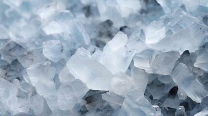 Large heap of intricate ice crystals create background. Generative AI.