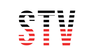 STV three initial letter iconic line negative space minimal logo design vector template. monogram, abstract, wordmark, business, typography, minimalist, brand, company, flat, modern, unique, simple