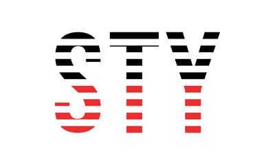 STY three initial letter iconic line negative space minimal logo design vector template. monogram, abstract, wordmark, business, typography, minimalist, brand, company, flat, modern, unique, simple