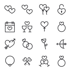 set of icons valentine day