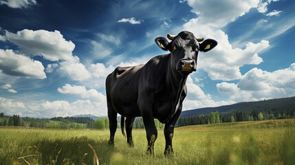 farm black beef cow
