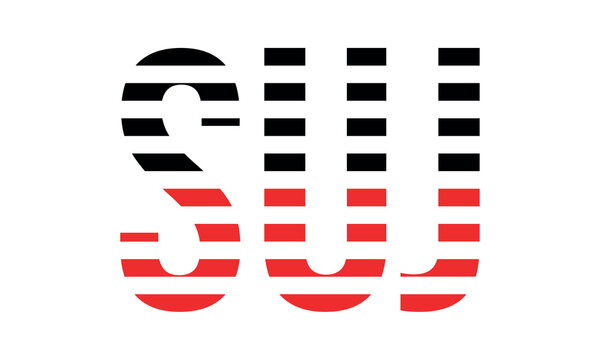 SUJ three initial letter iconic line negative space minimal logo design vector template. monogram, abstract, wordmark, business, typography, minimalist, brand, company, flat, modern, unique, simple