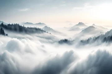 Crédence de cuisine en plexiglas Matin avec brouillard landscape with fog