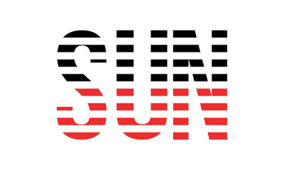 SUN three initial letter iconic line negative space minimal logo design vector template. monogram, abstract, wordmark, business, typography, minimalist, brand, company, flat, modern, unique, simple