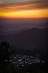 sunset over the mountains