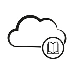 Book library cloud computing icon. Vector illustration. eps 10.
