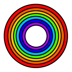 Circle, Hand drawing Rainbow colours, pencil illustration