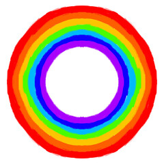 Circle, Hand drawing Rainbow colours, pencil illustration