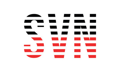 SVN three initial letter iconic line negative space minimal logo design vector template. monogram, abstract, wordmark, business, typography, minimalist, brand, company, flat, modern, unique, simple