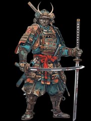 Obraz premium AI guerriero samurai png 03