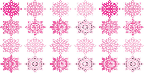 Pink Colorful flower-designed pack Vector. Easy to use. Neon flower design for Ramadan Kareem, Eid Al-Fitr, and Eid Al-Adha. Vector 10 EPS illustration.
