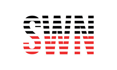 SWN three initial letter iconic line negative space minimal logo design vector template. monogram, abstract, wordmark, business, typography, minimalist, brand, company, flat, modern, unique, simple