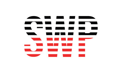 SWP three initial letter iconic line negative space minimal logo design vector template. monogram, abstract, wordmark, business, typography, minimalist, brand, company, flat, modern, unique, simple