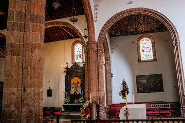 Fototapeta na wymiar Old interior of a Church of Conception, San Cristobal de La Laguna, Santa Cruz de Tenerife, Spain
