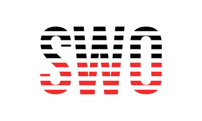 SWO three initial letter iconic line negative space minimal logo design vector template. monogram, abstract, wordmark, business, typography, minimalist, brand, company, flat, modern, unique, simple