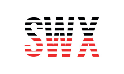 SWX three initial letter iconic line negative space minimal logo design vector template. monogram, abstract, wordmark, business, typography, minimalist, brand, company, flat, modern, unique, simple