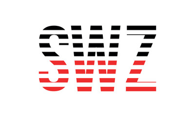 SWZ three initial letter iconic line negative space minimal logo design vector template. monogram, abstract, wordmark, business, typography, minimalist, brand, company, flat, modern, unique, simple