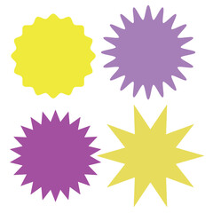 Set of blank star icons various shape isolated on white background. Vector illustration
