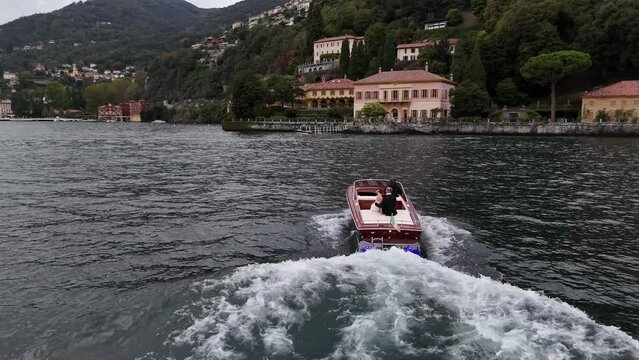 Boat with passengers on Como lake