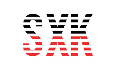 SXK three initial letter iconic line negative space minimal logo design vector template. monogram, abstract, wordmark, business, typography, minimalist, brand, company, flat, modern, unique, simple