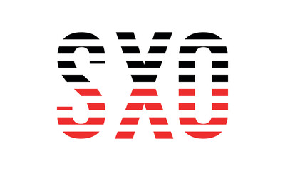 SXO three initial letter iconic line negative space minimal logo design vector template. monogram, abstract, wordmark, business, typography, minimalist, brand, company, flat, modern, unique, simple