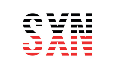 SXN three initial letter iconic line negative space minimal logo design vector template. monogram, abstract, wordmark, business, typography, minimalist, brand, company, flat, modern, unique, simple