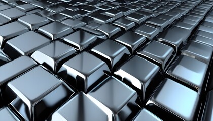 3D cubes chrome  plates floor