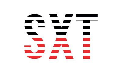 SXT three initial letter iconic line negative space minimal logo design vector template. monogram, abstract, wordmark, business, typography, minimalist, brand, company, flat, modern, unique, simple