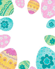 easter eggs border watercolor png