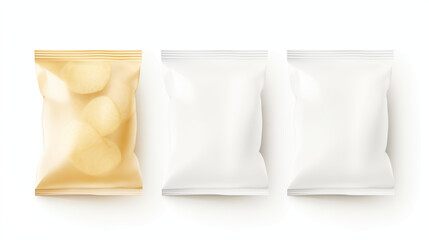 White plastic packet mockup