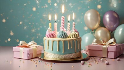 birthday cake with candles wallpaper birthday cake with candles, birthday cake with candles on pastel blue background