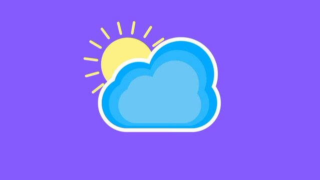 sun cloud flat design animation 