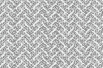 Illustration pattern of the Chinese clouds on light grey background.