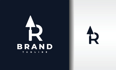 letter R spoon cement logo