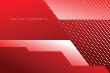 Obraz premium Abstract red geometric shapes background. Minimal red dynamic shapes composition.