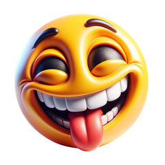 Funny face emoji, April Fool's Day, Haha,funny jokes,funny,3D rendering Illustration Isolated on Transparent Background