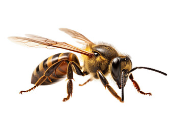 illustration of Bee, Isolated on transparent PNG background, Generative ai