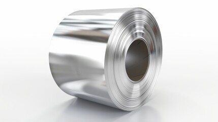 Roll of aluminum profile isolated on white background. 3D rendering. AI generative.