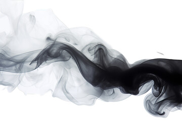 illustration of black smoke, Isolated on transparent PNG background, Generative ai