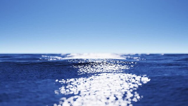 Wave sea beach and blue sky abstract background. Nature and summer concept. 3d render.	
